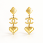 Gold-Tone Stainless Steel Heart Drop Earrings for Women | Interlocking Motif Statement Dangle Earrings - Soul Jewellery