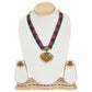 Padmavati Antique Matte Gold Plated Short Necklace Set with Devi Laxmi Motif - The Soul Jewellery