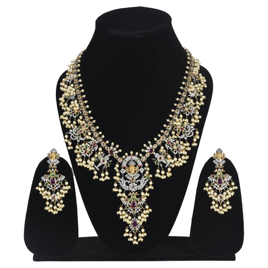 Jodha Royal Antique Gold Necklace Set - Fusion of Art - The Soul Jewellery