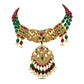 Malavika Antique Matte Gold Plated Choker Necklace Set with Peacock Design - The Soul Jewellery