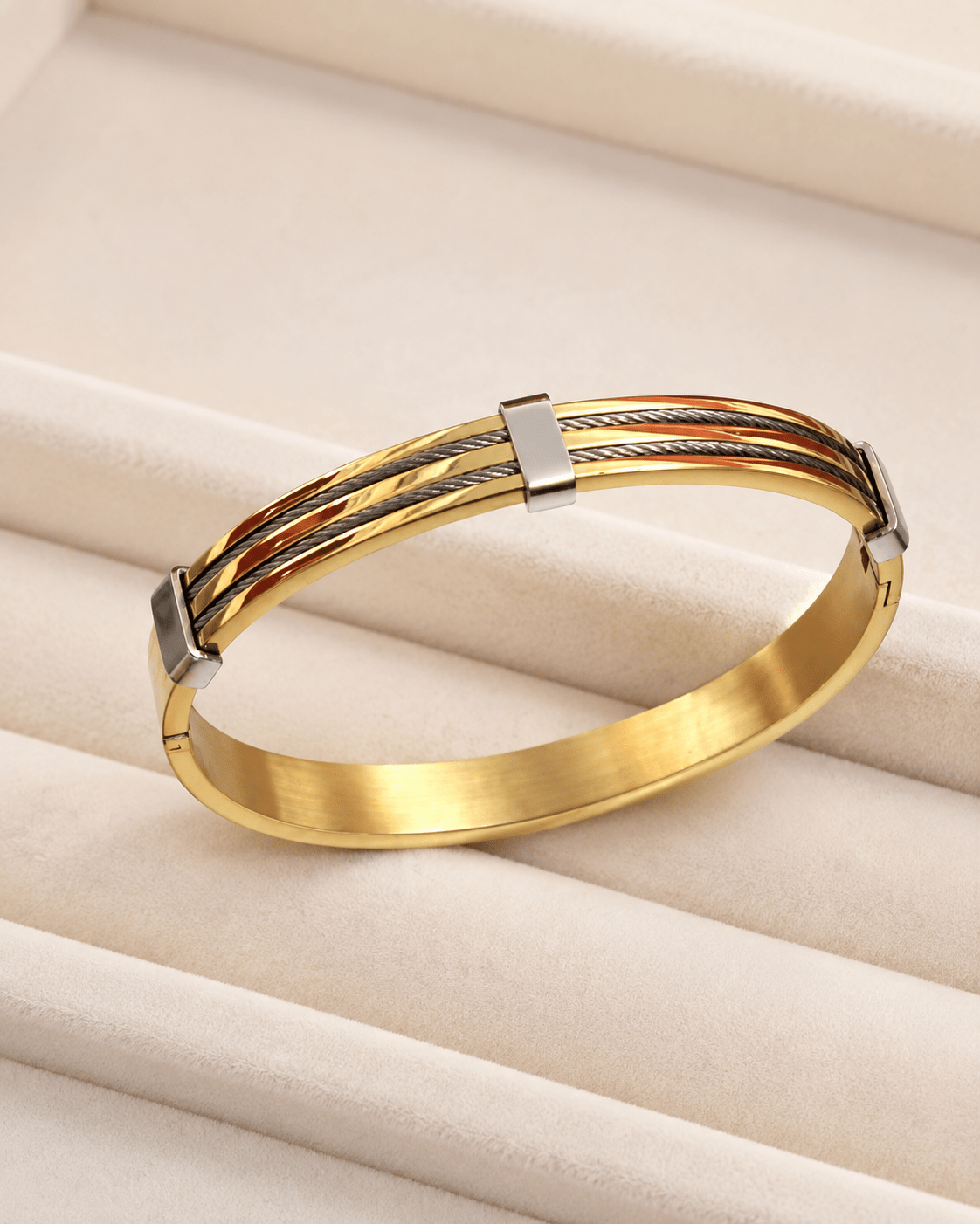 AURÉLIA AMORE LUXE 6™ Gold & Black 3-Layered Demi-Fine Bracelet for Men - Soul Jewellery