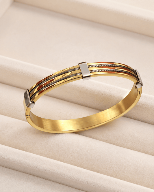 AURÉLIA AMORE LUXE 6™ Gold & Black 3-Layered Demi-Fine Bracelet for Men - Soul Jewellery