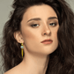 Elegant Tassel Drop Earrings with Aquamarine Square Gem – 18K Gold Plated, Anti - Tarnish Finish ATER302 - The Soul Jewellery