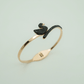 Rose Gold-Plated Swarovski-Inspired Anti-Tarnish Bangle with Black Swan Design – Bracelet for Women - The Soul Jewellery