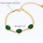 Emerald Aura 6™ Green Stone Bracelet for Women – 18K Gold-Plated Stainless-Steel Snake Chain - The Soul Jewellery