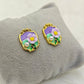 AntiTarnish Purple Enamel Stud Earrings with Pearl & Floral Detailing – Everyday wear jewellery Jewelry - The Soul Jewellery