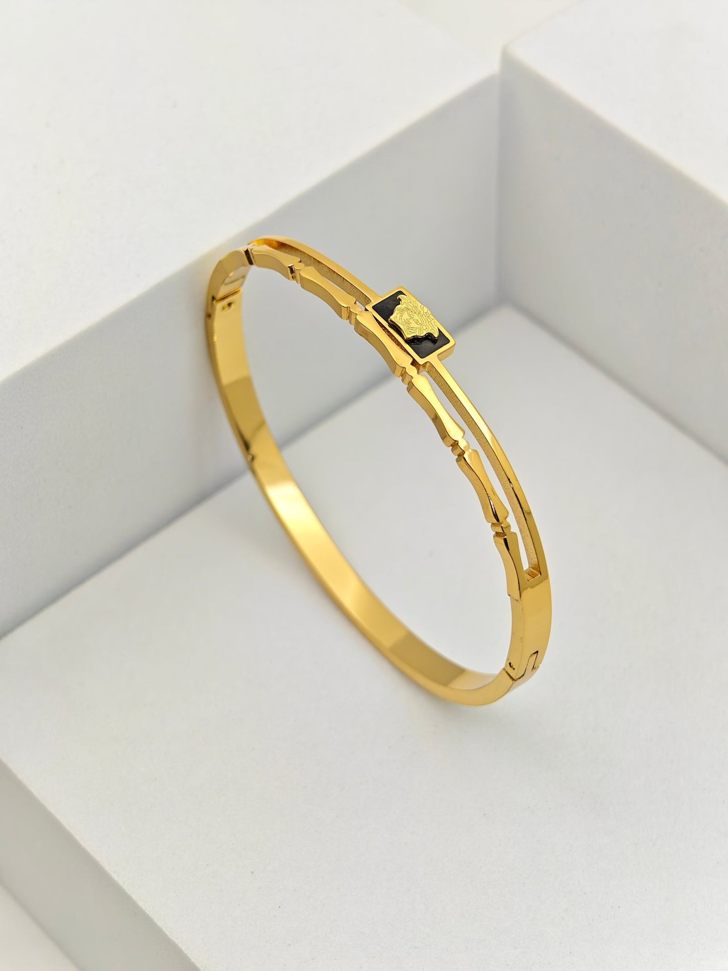 AURÉLIA MEDUSA AMORE: Versace-inspired Demi-Fine Bangle - Every day Wear Bracelet for Men and Women - The Soul Jewellery