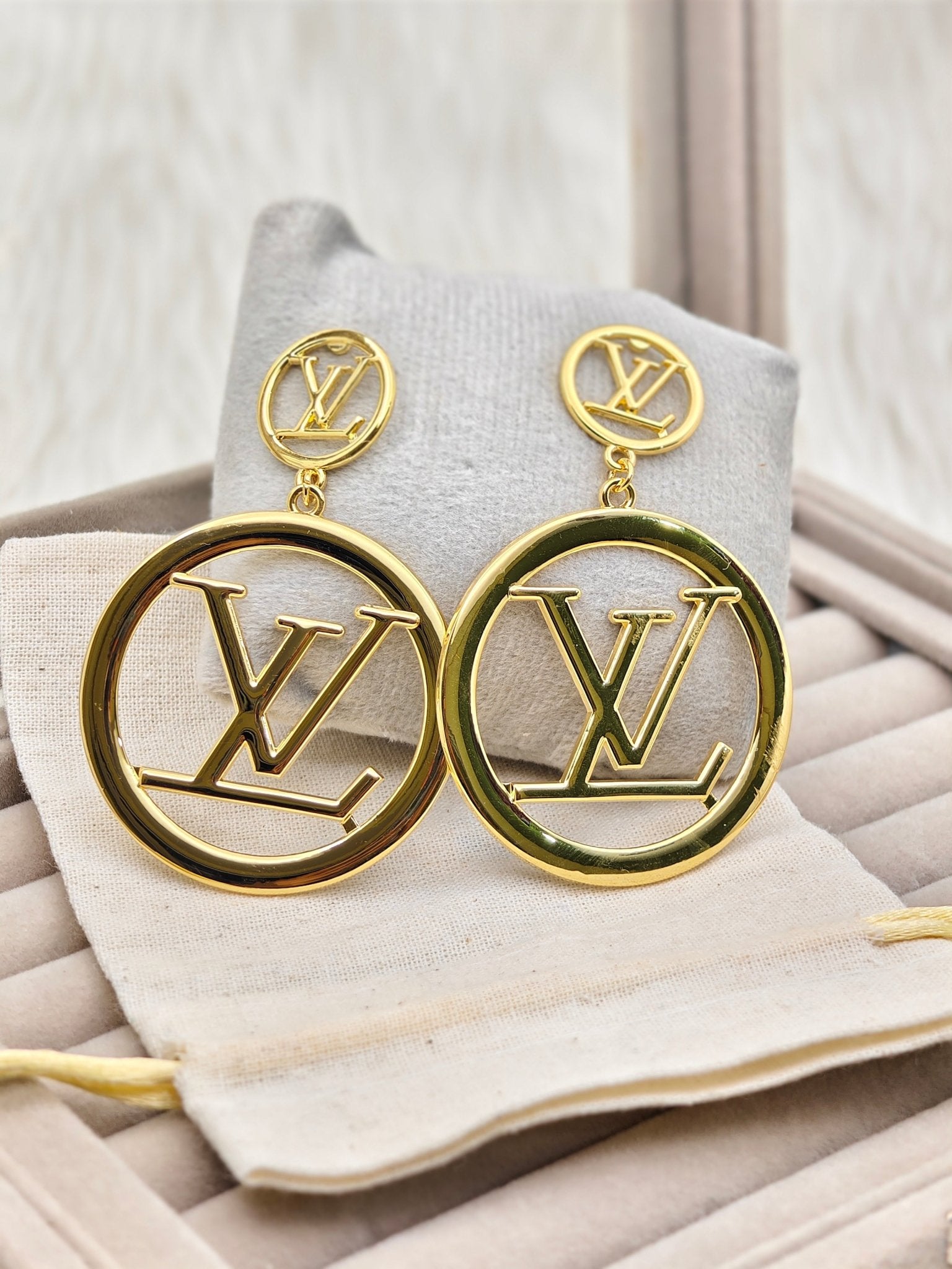 Luxury LV Inspired 18K Gold Anti - Tarnish Earrings - The Soul Jewellery