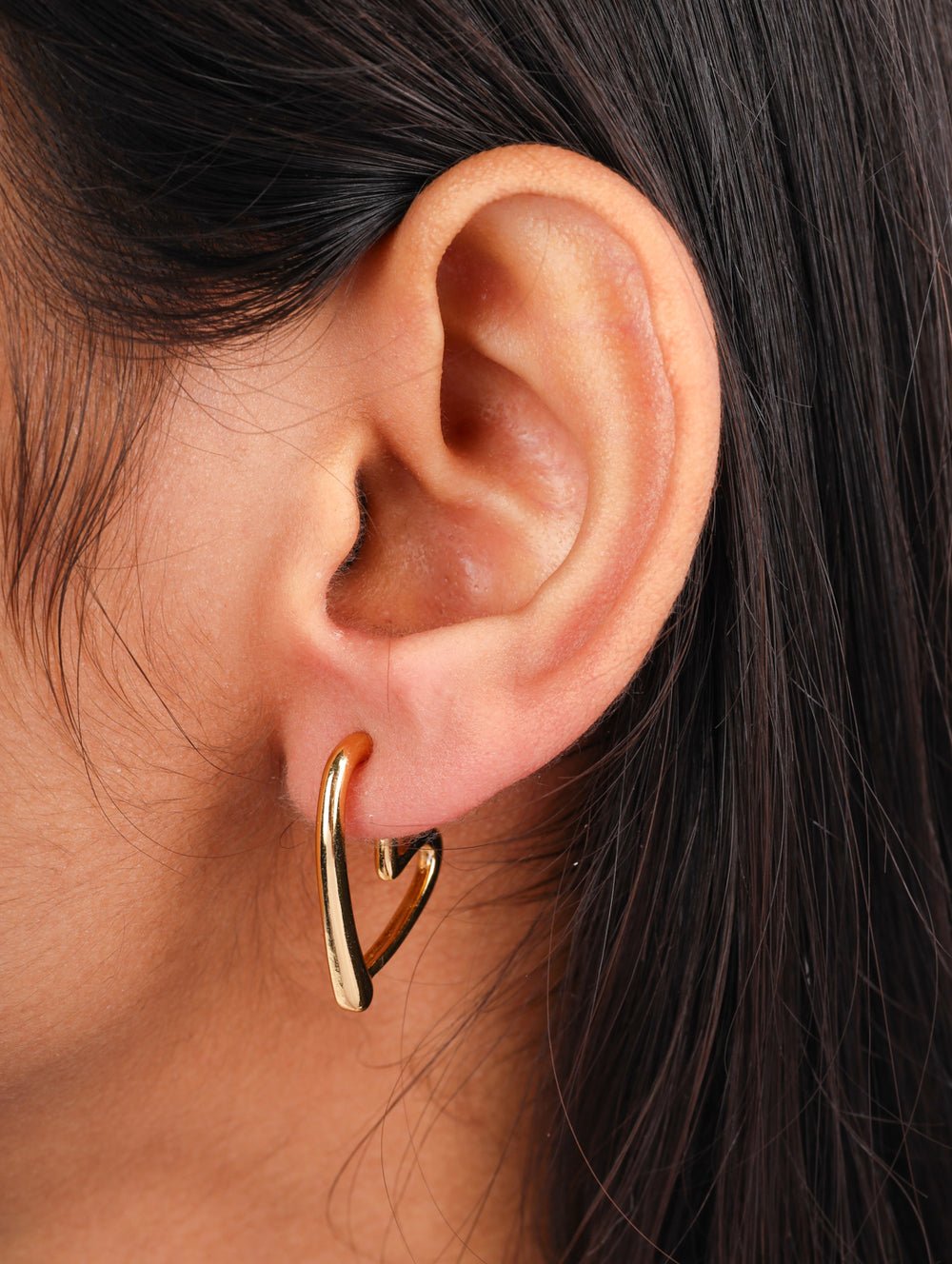 Twisted Heart Demi - Fine Gold Hoops Earrings | Anti - Tarnish Stainless Steel Daily Wear Jewelry - The Soul Jewellery