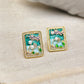 Aurelia AquaPearl Garden Luxe Demi - Fine Anti - Tarnish Enamel Crystal Stud Earrings - The Soul Jewellery