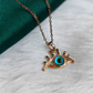 18K Rose Gold Plated Fusion Stone Studded Evil Eye Anti Tarnish Chain Pendant Necklace RGCP104 - The Soul Jewellery