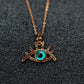 18K Rose Gold Plated Fusion Stone Studded Evil Eye Anti Tarnish Chain Pendant Necklace RGCP104 - The Soul Jewellery