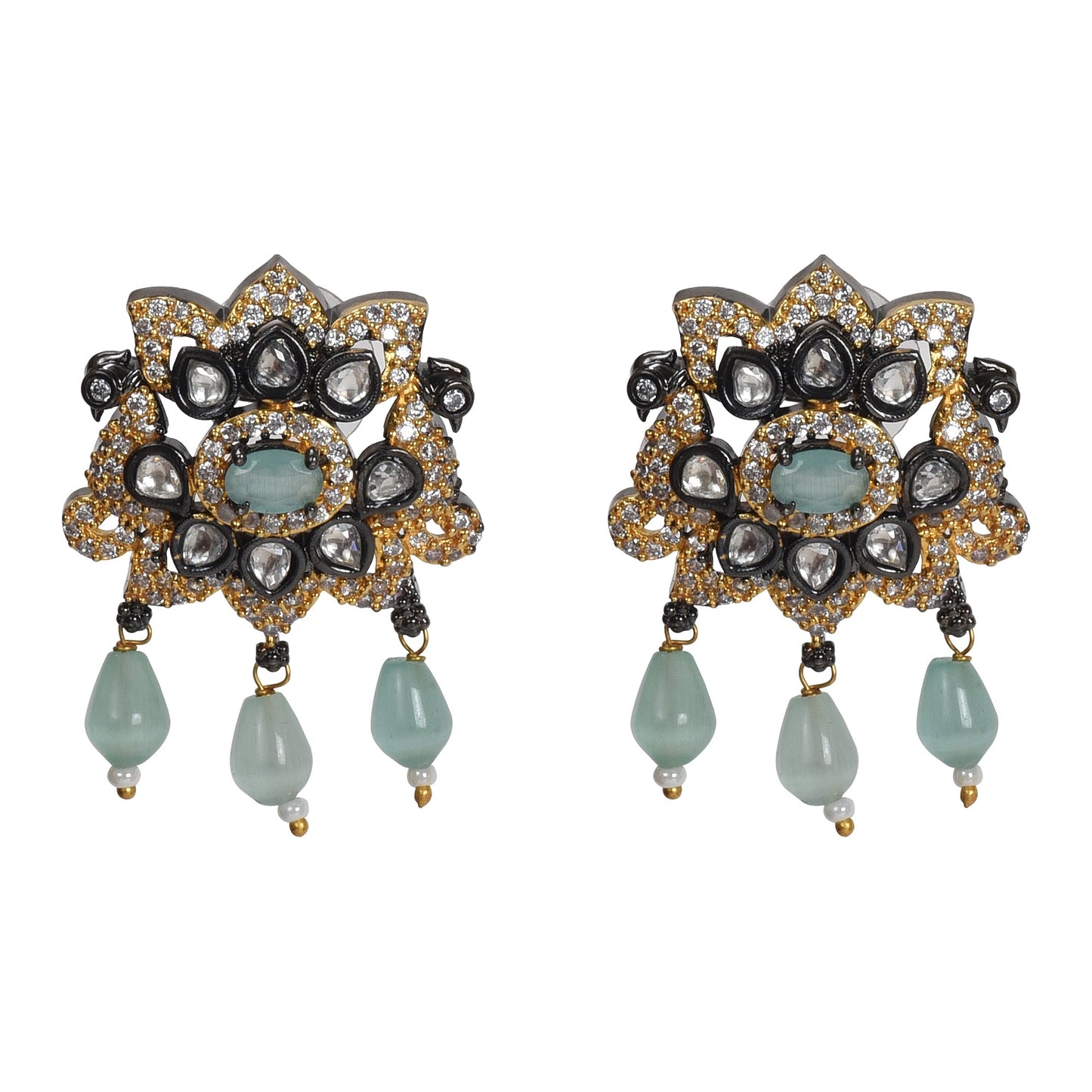 Tirupati Victorian Gold - Plated Temple Necklace & Earring Set with Balaji Motif - The Soul Jewellery