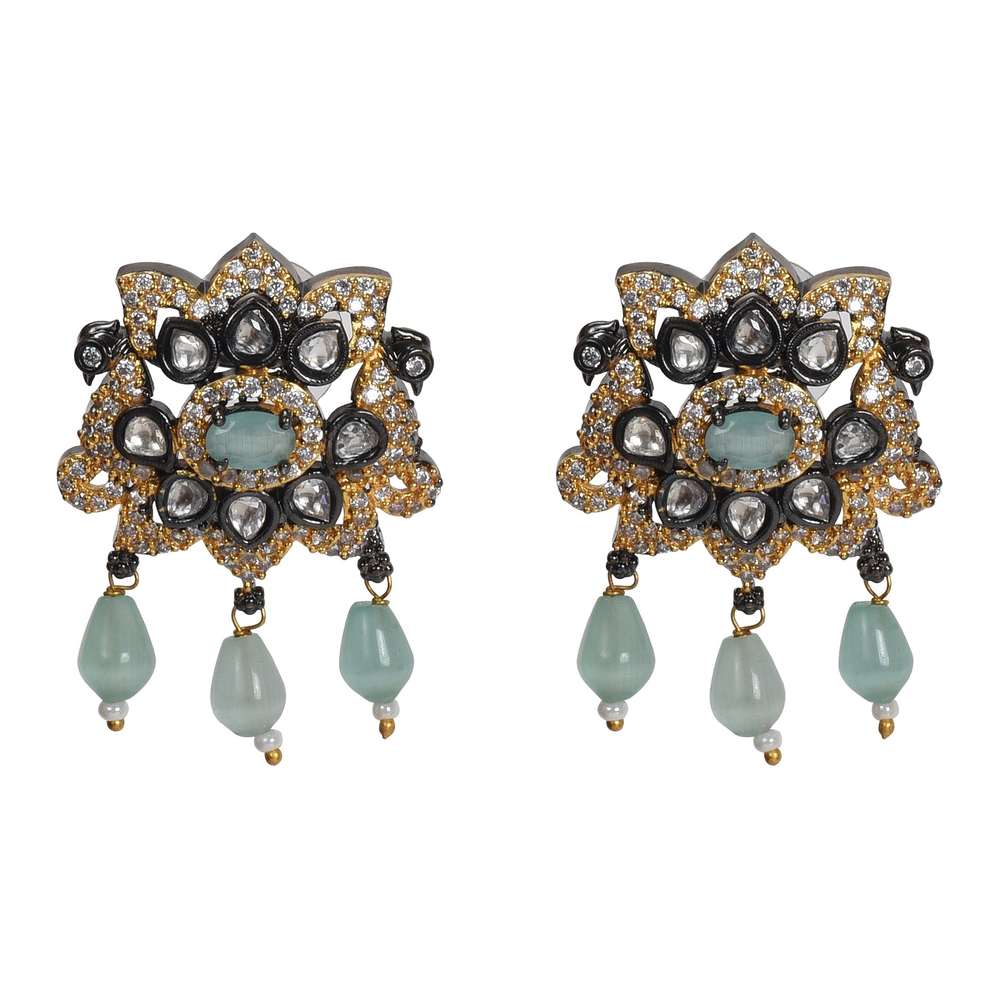 Tirupati Victorian Gold - Plated Temple Necklace & Earring Set with Balaji Motif - The Soul Jewellery