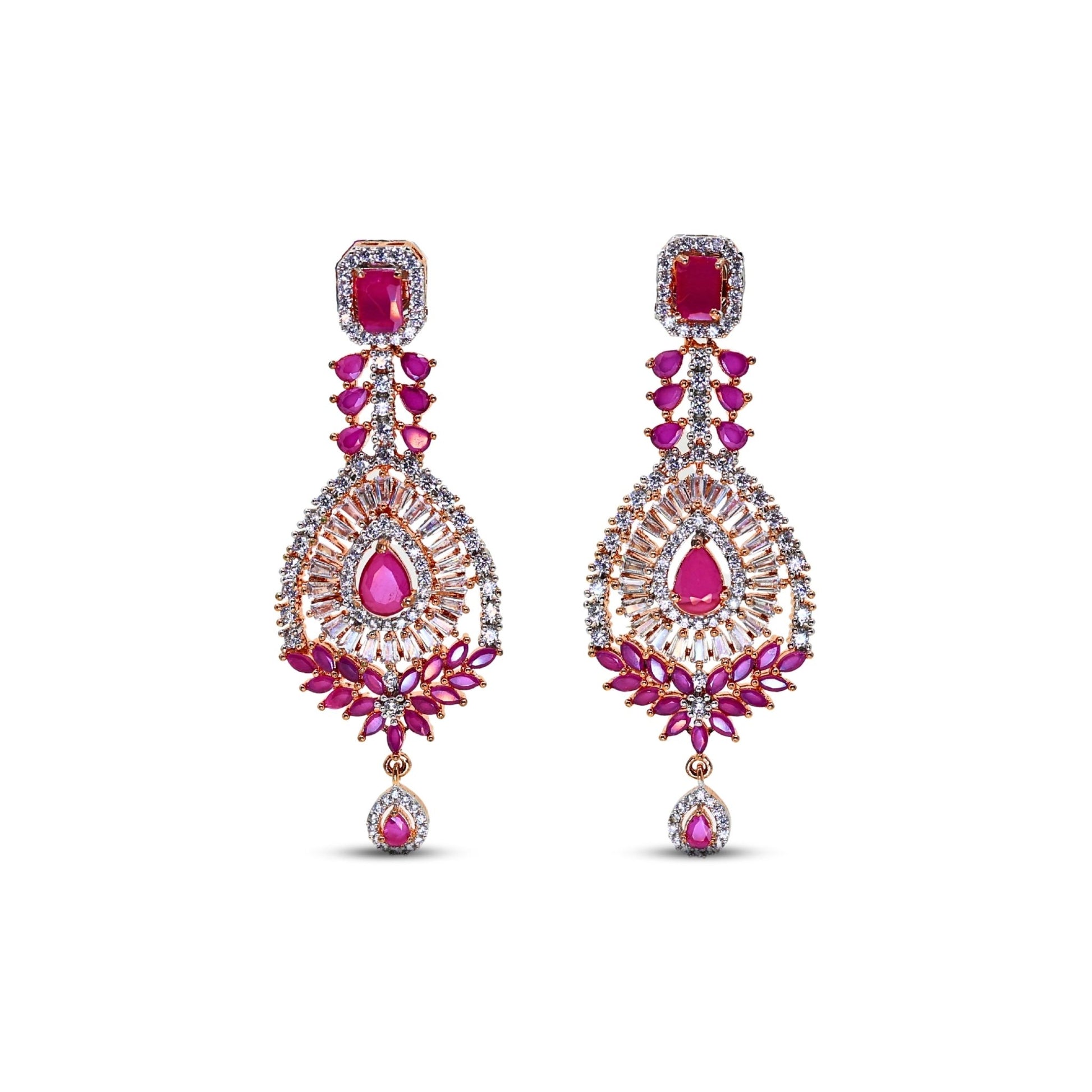 Dafodil AD Dangle Earring with Floral design - The Soul Jewellery