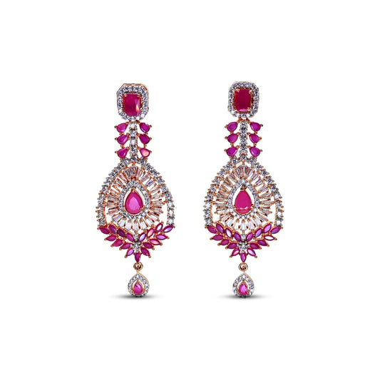 Dafodil AD Dangle Earring with Floral design - The Soul Jewellery