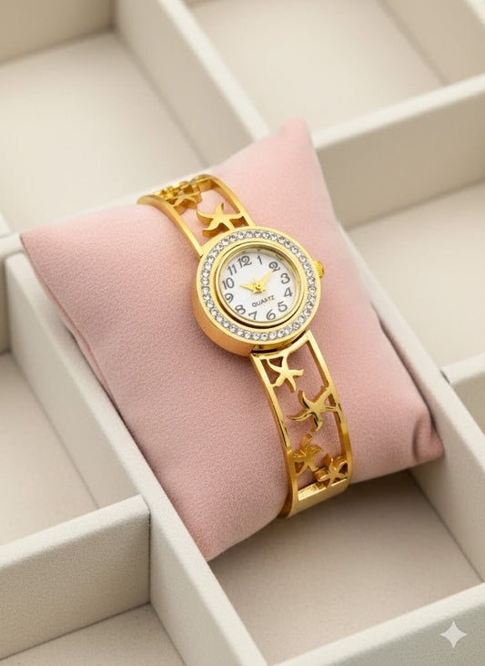 Aurelia 6Élite 18 K Gold Plated Demi - Fine Anti - Tarnish Designer Watch for Women - The Soul Jewellery