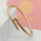 18K Rose Gold Plated Nail Bangle – Minimalist Chic with a Modern Twist RGB286 - The Soul Jewellery