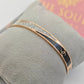 Rose Gold Anti-Tarnish Bracelet – Black Enamel & Crystal Designer Channel logo Engraved Women Bangle - The Soul Jewellery