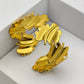 Aurelia 3 TrinityLeaf Prosperity Aura Demi - Fine Anti - Tarnish Gold Cuff Bracelet for Women - The Soul Jewellery