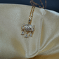Enchanting Elegance: 18K Gold - Plated White Stone Necklace with CZ - Studded Pendant ATCP102 - The Soul Jewellery