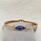 Blue Evil Eye Rose Gold Anti Tarnish Openable Bangle RGB145 - The Soul Jewellery