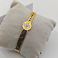 Stylish 18K Gold Plated Anti - Tarnish Bangle with Floral and Leather Accents for Everyday Elegance - The Soul Jewellery