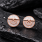 Rose Gold Geometric Mother of Pearl & CZ Stud Earrings for Women – Sparkling Demi Fine Earrings - Soul Jewellery