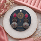 Magenta Stone Oxidised Silver Replica Earrings for Women – Vintage Boho Ethnic Drop Earrings - The Soul Jewellery
