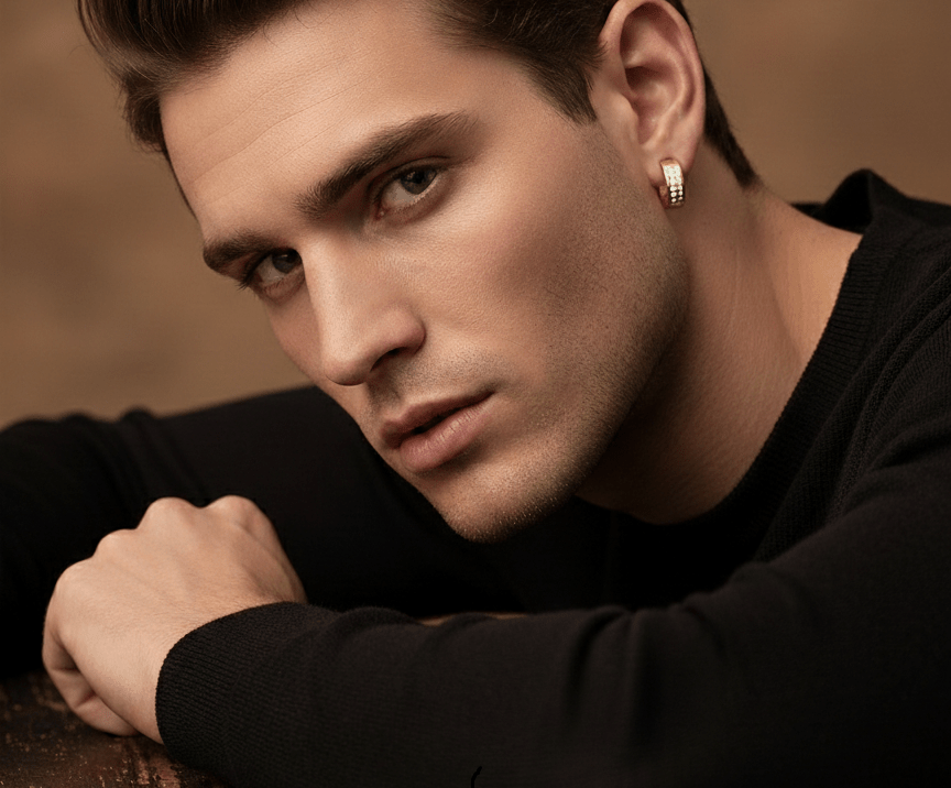 Aurelia GoldRadiance Luxe Demi - Fine CZ Anti - Tarnish Hoop Earrings for Men & Women - The Soul Jewellery