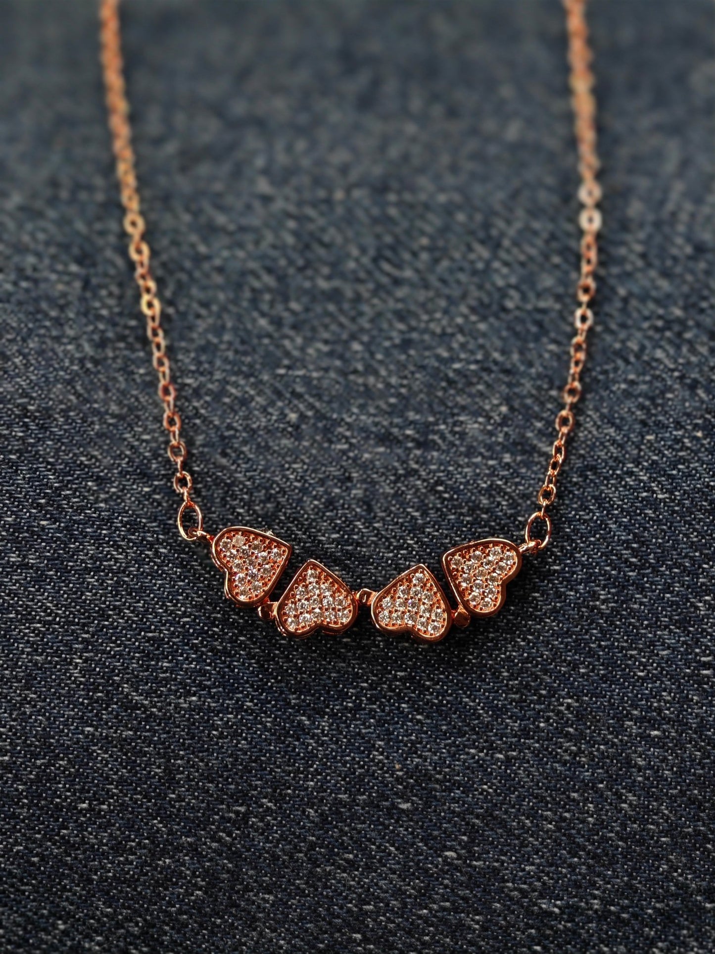 18K Rose Gold Plated Necklace with Clover Pendant RGCP112 - The Soul Jewellery