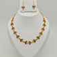 Royal Lotus Heritage™ Traditional Temple Necklace Set for Women – Gold Plated South Indian Floral Design with Ruby Green Stones & Pearl Drop Earrings - The Soul Jewellery