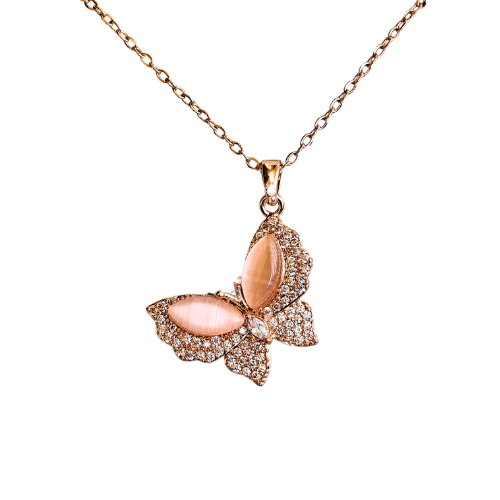 Anti Tarnish 18K Rose Gold Plated Butterfly Pendant Necklace RGCP127 - The Soul Jewellery