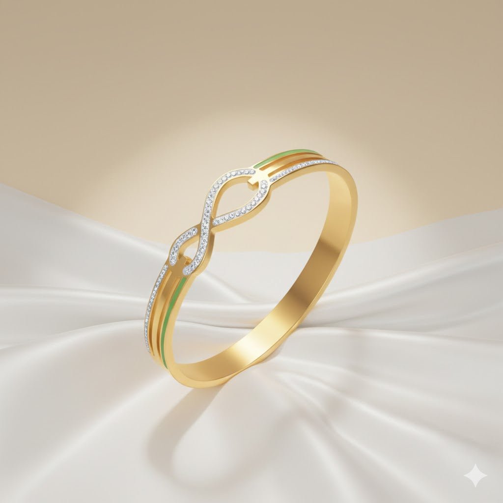 Demi-Fine Infinity Crystal Bracelet- Stainless-Steel Kada for Women Symbol of Eternal Elegance - The Soul Jewellery