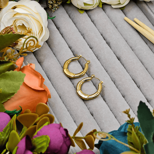 18 K Gold Plated Anti Tarnish Round Hoops Earring ATER155 - The Soul Jewellery