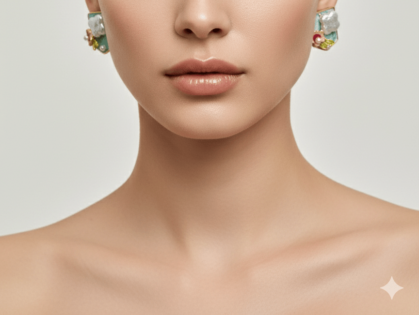 Demi - Fine Gold - Toned Enamel & Pearl Stud Earrings | Vintage Floral Statement Stainless Steel Jewelry - The Soul Jewellery