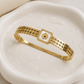AURÉLIA AMORE LUXE 6™ Mother of Pearl Demi-Fine Anti-Tarnish Gold Bangle Bracelet for Women - Soul Jewellery