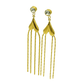 Elegant Heart Tassel Drop Earrings with Crystal Accent – 18K Gold Plated, Anti - Tarnish Finish ATER209 - The Soul Jewellery