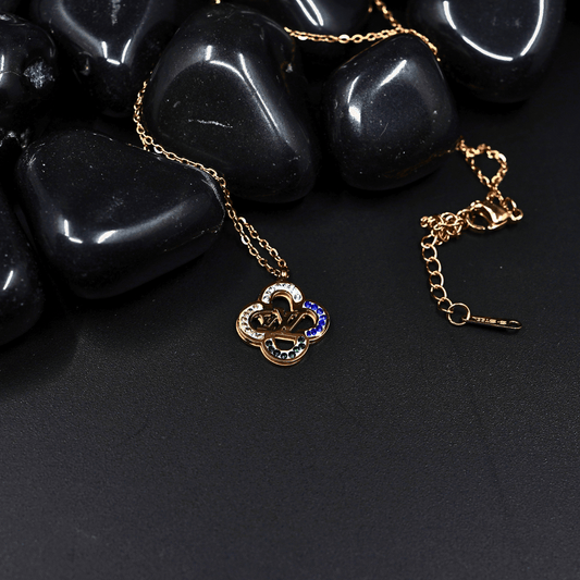 Radiant Clover: 18K Gold Anti - Tarnish Necklace and Earring Set ATCP143 - The Soul Jewellery