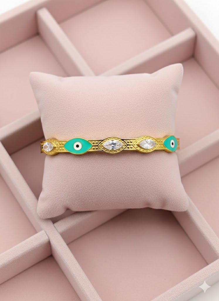 AURÉLIA AMORE LUXE 6™ Celestial Nazar Bloom MOP & CZ Prosperity Demi - Fine Bracelet for Women - The Soul Jewellery
