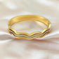 Waves of Elegance Aura 27™ Gold Cuff Bracelet for Women – Wave Design| Anti-Tarnish Demifine Bangle - The Soul Jewellery