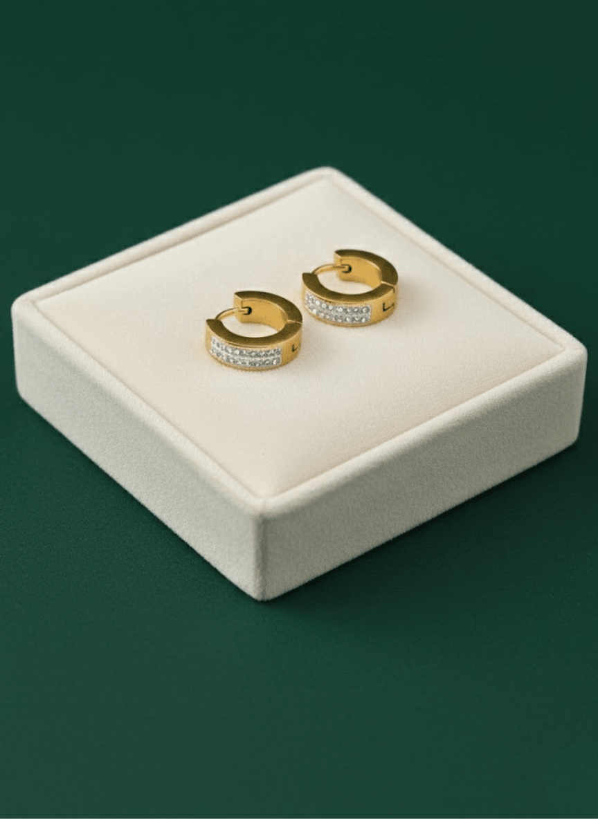 Aurelia GoldRadiance Luxe Demi - Fine CZ Anti - Tarnish Hoop Earrings for Men & Women - The Soul Jewellery
