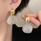 Venus Shell Aura 6™ Demi - Fine Gold Seashell Drop Earrings | Luxury 18K Gold Plated Statement Earrings for Women | Elegant Anti - Tarnish Designer Party Earrings - The Soul Jewellery