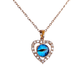 Evil Eye Heart 18K Rose Gold Plated Anti Tarnish Chain Pendant Necklace Set RGCP142 - The Soul Jewellery