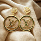 Luxury LV Inspired 18K Gold Anti - Tarnish Earrings - The Soul Jewellery