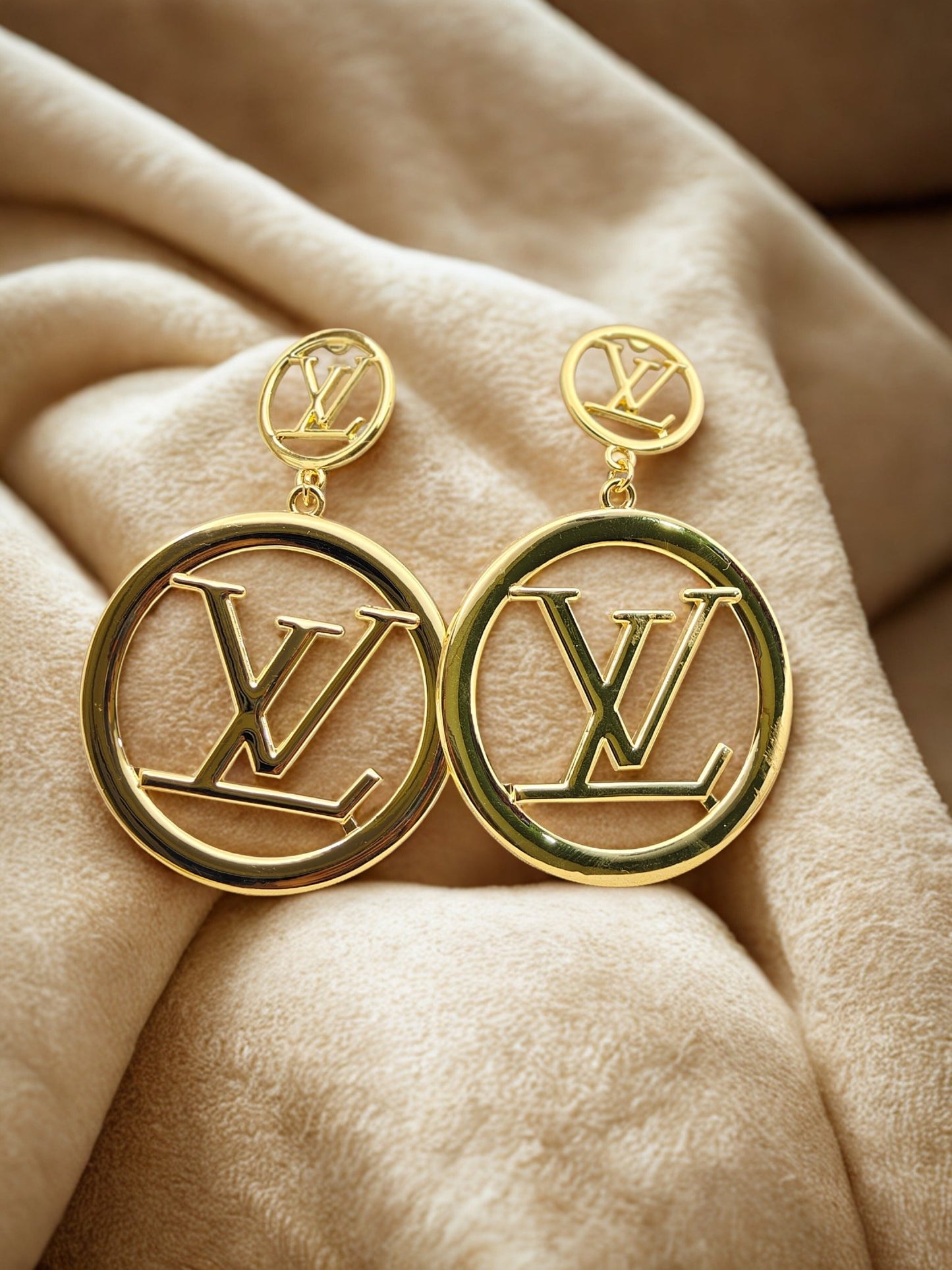 Luxury LV Inspired 18K Gold Anti - Tarnish Earrings - The Soul Jewellery