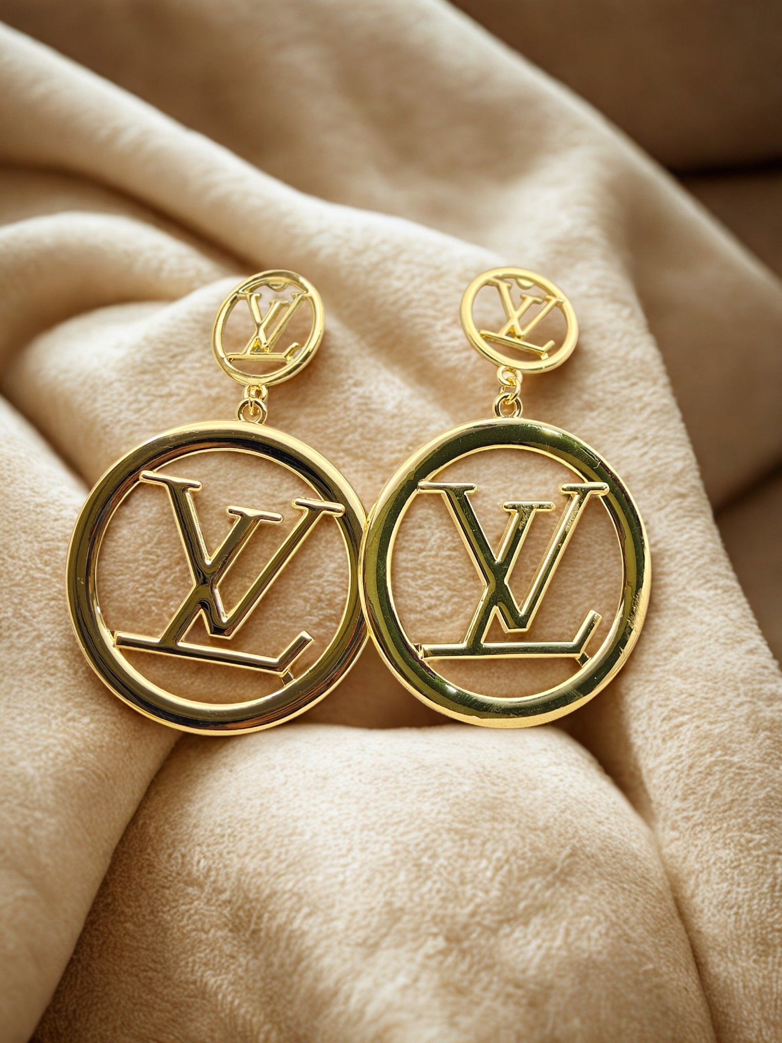 Luxury LV Inspired 18K Gold Anti - Tarnish Earrings - The Soul Jewellery