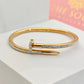 18K Rose Gold Plated Nail Bangle with Dazzling Crystal Pave – Bold and Modern Elegance RGB285 ki - The Soul Jewellery
