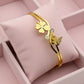 AURÉLIA AMORE LUXE 8™ Golden Flora Butterfly CZ Prosperity Demi Fine Anti-Tarnish Bangle Bracelet - The Soul Jewellery