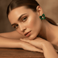 Aurelia EmeraldBloom Luxe Demi - Fine Anti - Tarnish Enamel Floral Stud Earrings - The Soul Jewellery